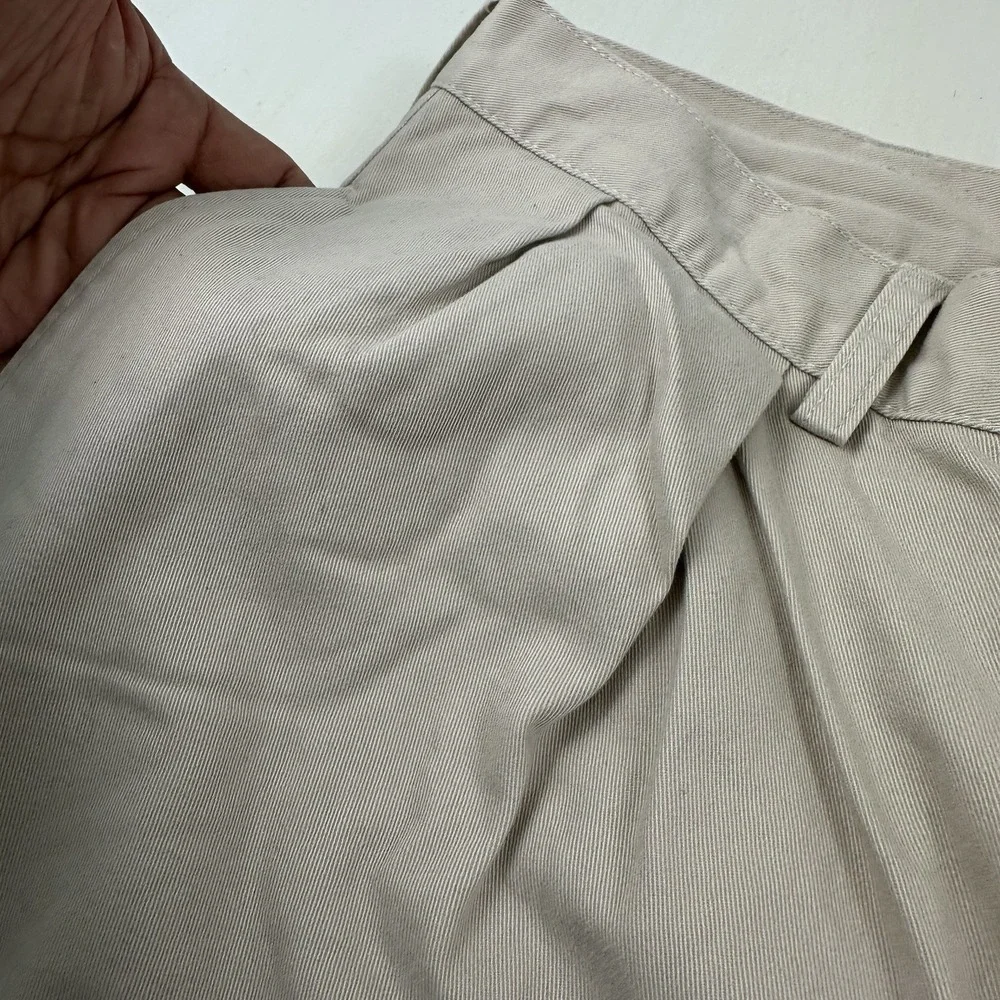 VTG Polo Ralph Lauren Tyler Baggy Shorts Men Fits 35 X 9 Khaki High Rise Pleated